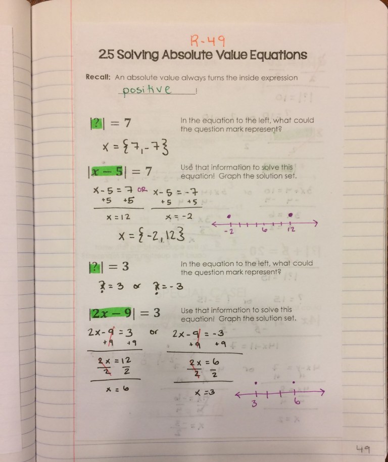 Algebra 1 Unit 3 Interactive Notebook Pages | Solving Equations – Math ...