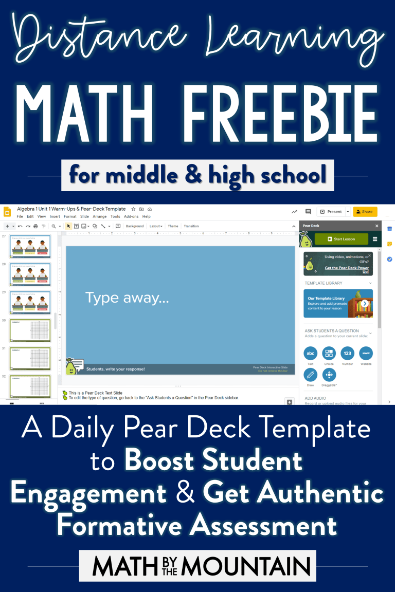 Made for Math Freebie: A Daily Pear Deck Template to Boost Student ...